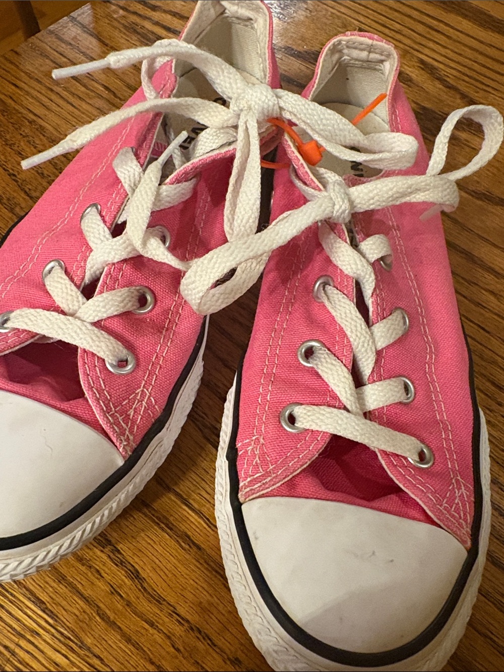 Converse Pink Low-Top Canvas Sneakers with White Accents